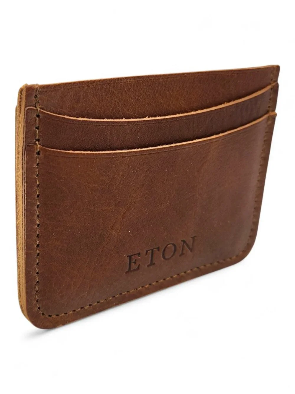 ETON Brown Leather Cardholder & Harry Rosen Pouch - Picture 3 of 9